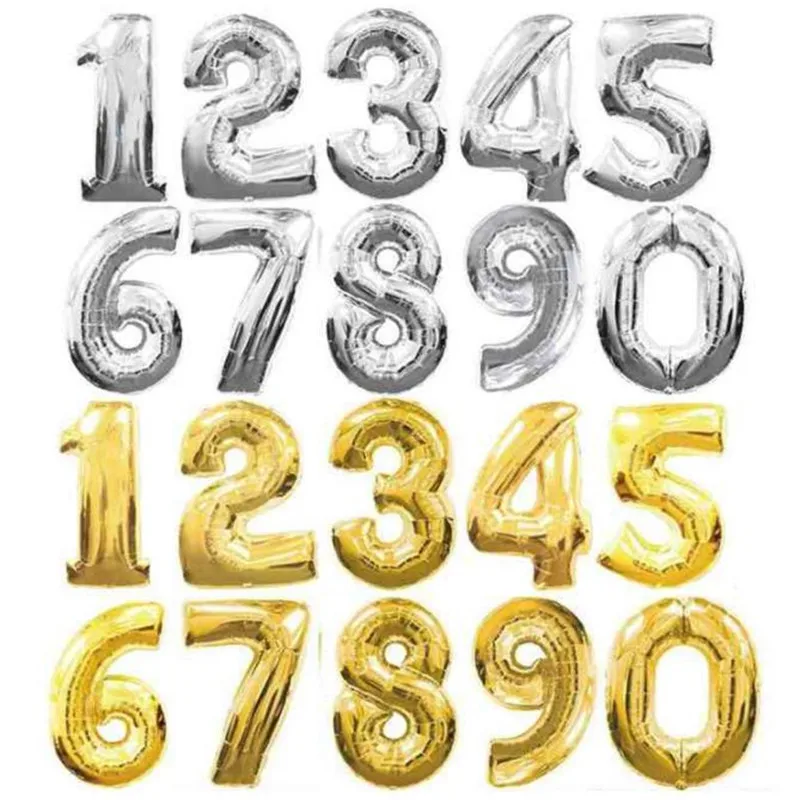 

32inch Number Aluminium Foil Balloon Party Decoration Birthday Wedding Easter Halloween Christmas Digital Ballons
