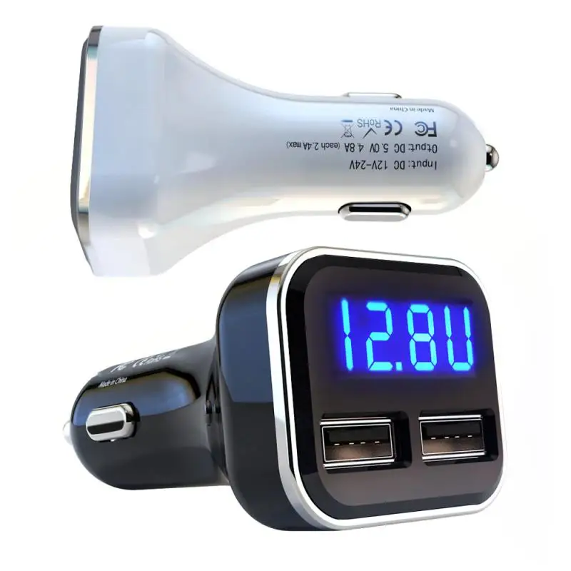 

New 4.8A Car Phone Charger New Appearance Express Charging Voltage Display Current Display Auto Battery Charging Units