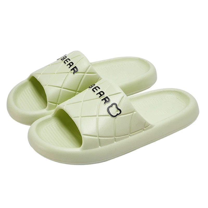 Cartoon Letters EVA Slippers Female Summer Couple Bathroom Bath Indoor Home Silent Non-slip Slippers Male