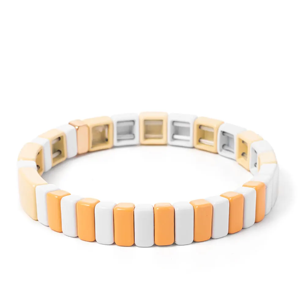 Fashion Bohemia Love Initial Polymer Clay Beads Bracelet for Women Boho Handmade Rainbow Bracelets Female Jewelry Couple Bracele