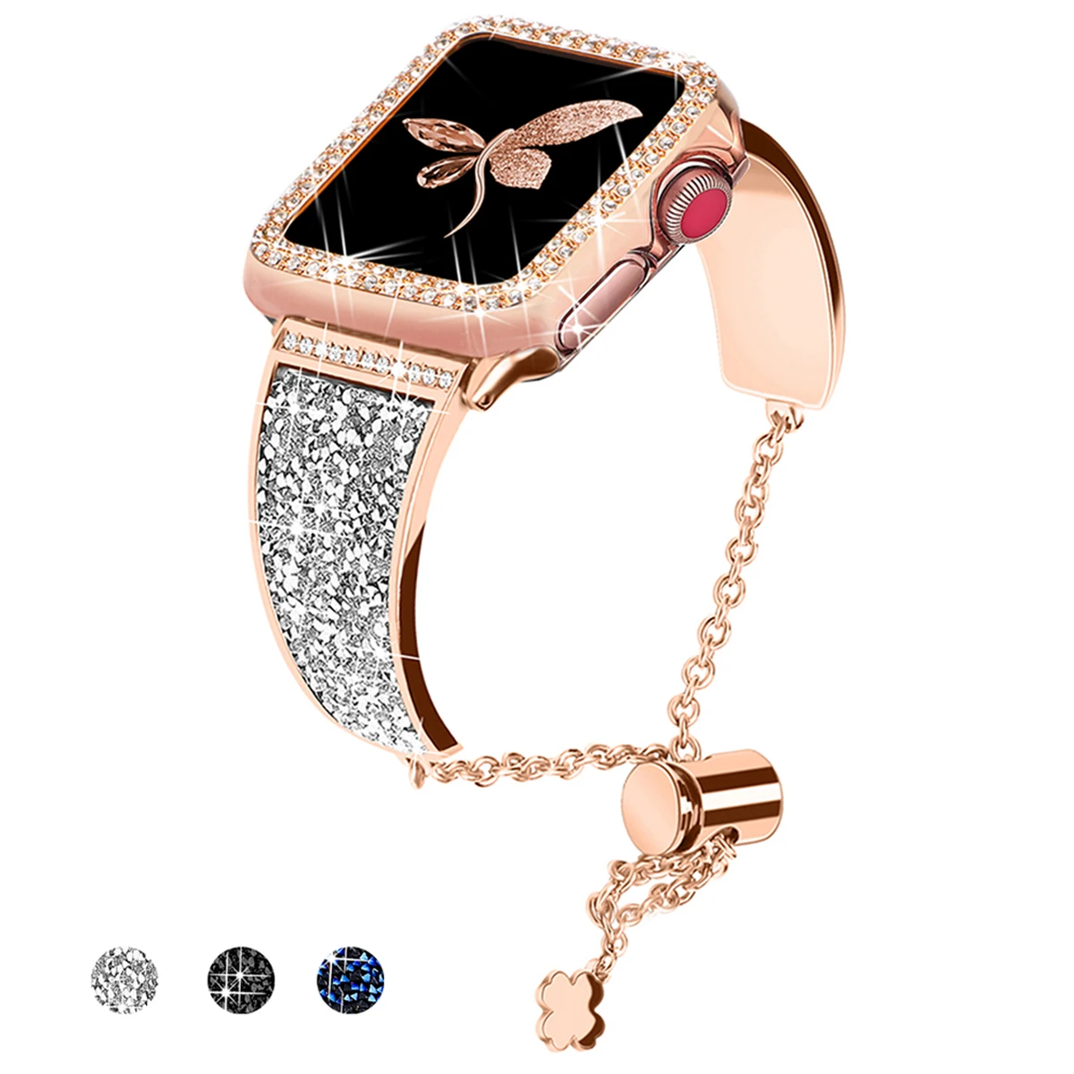 Браслет совместимый с Apple Watch Band 49 мм 45 38 сверкающий браслет кристаллами для iWatch