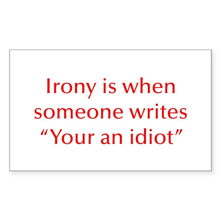 

Irony, когда кто-то пишет ваш идиот, цитата, для декора ноутбука, автомобиля, милый мультяшный художественный модный чемодан