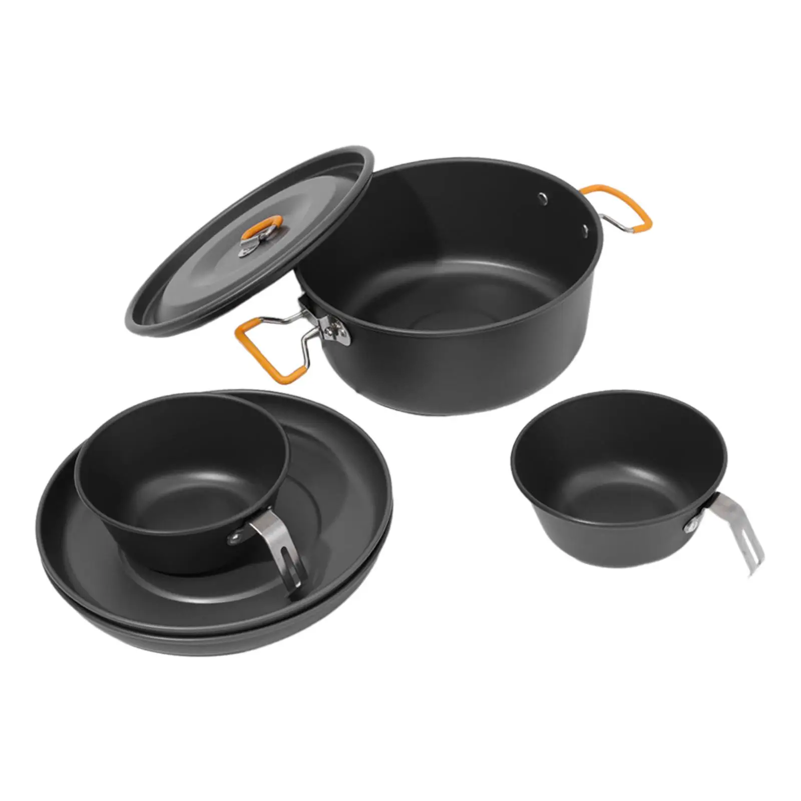 

Camping Cookware Set Cookware with Frying Pan and Bowls Utensils Hot Pot Cooking Pot for Backpacking Dinner Survival Outdoor BBQ