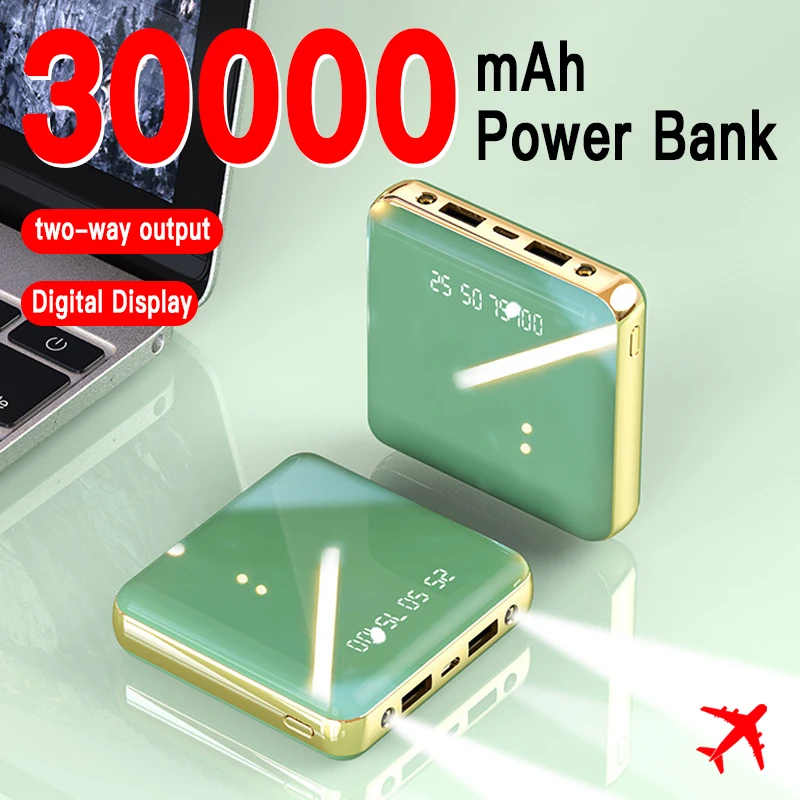 

Mini Power Bank 30000mAh Portable Two-way Charging Mobile Phone Spare External Battery PoverBank for iPhone Samsung Xiaomi