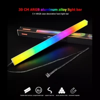 coolmoon 30cm aluminum alloy rgb pc case led strip magnetic computer light bar 5v3pin small 4pin argb motherboard light strip