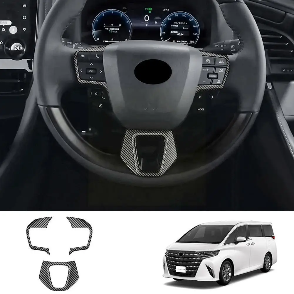 

Decorative Cover For Alphard 40 Series 2023+ Abs Carbonfiber Steering Wheel Decorative Cover Inner Direction Button F0p4