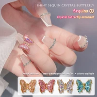 3d decorative butterfly decorations net red nail art aurora sequins resin ice crystal magic glitter nail drill nail accessories