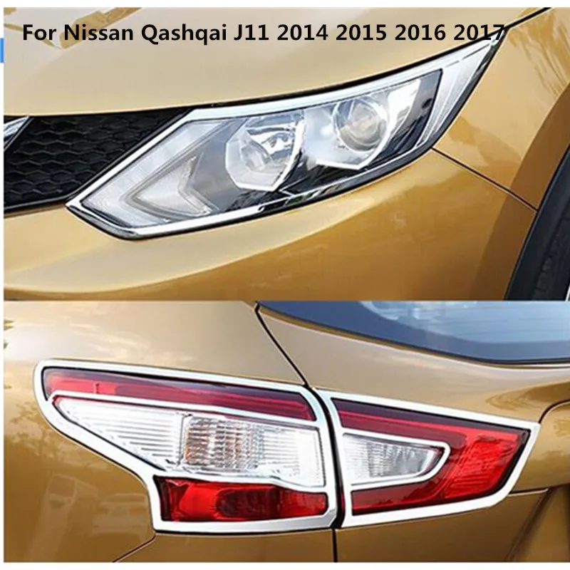 

Подходит для Nissan Qashqai J11 2014 2015 2016, Хромированная передняя и задняя искусственная лампа, обрезанная рамка, ободок, украшение