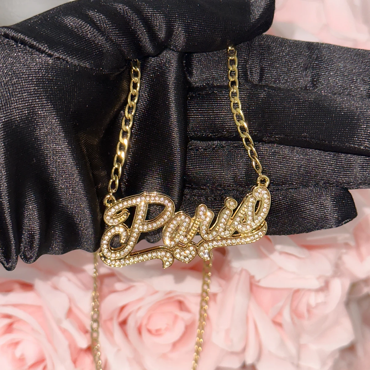 Индивидуальное ожерелье с 3D табличкой дрелью под заказ Двухслойное женское