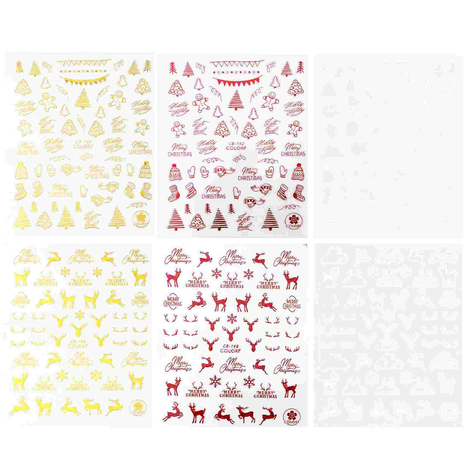 

6Pcs Adhesive Nail Polish Christmas Nail Paste 3D Christmas Nail Pastes Snowflake Nail Stickers Christmas Nail Manicure