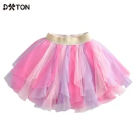 dxton new girls skirt patchwork tutu skirt pettiskirts birthday party girls clothing spring and winter skirt children vestidos