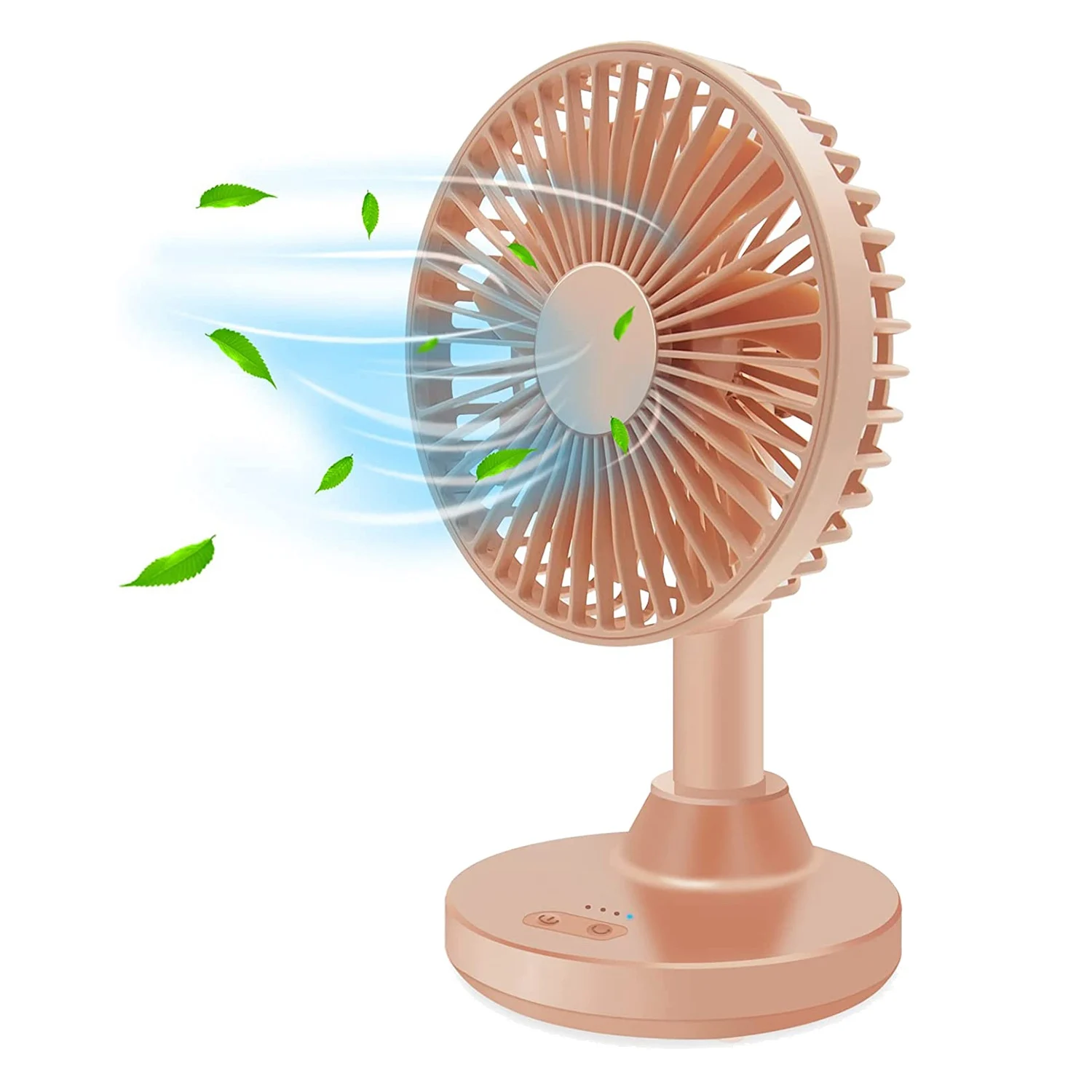 

USB Desk Fan,Table Fan Oscillating Fan Head Rotating Adjustment Portable Mini Personal Fan 3 Speeds Strong Wind Pink