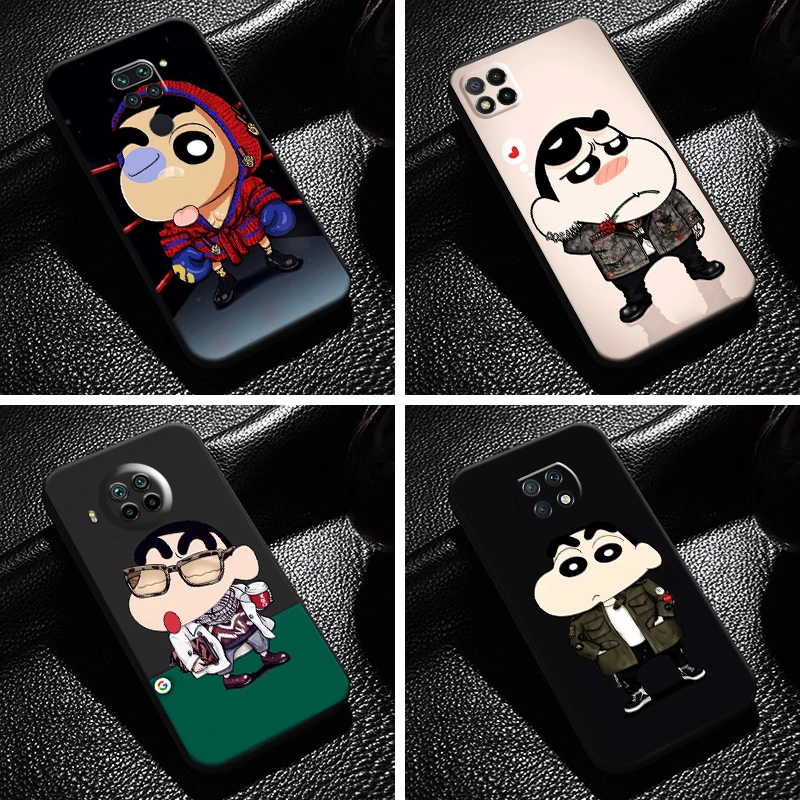 

Cartoon Crayon Shin-chan For Xiaomi Redmi Note 9T 9 Pro 5G Phone Case Soft Black TPU Liquid Silicon Back Carcasa Funda