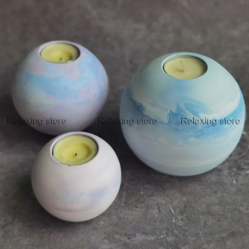 Три размера круглый шариковый подсвечник силиконовая форма ручной работы