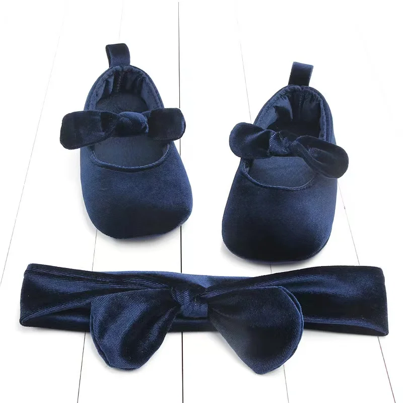 Spring and Autumn New Babies Casual Toddler Shoes Cute Bow Head Flower Set Soft Sole Non-Slip Shoes for toddlers girls
