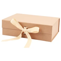 paper fold boxes gift wrapping boxes with polyester ribbon for jewelry candy wedding party favors rectangle 17 6x24 3x7 9cm