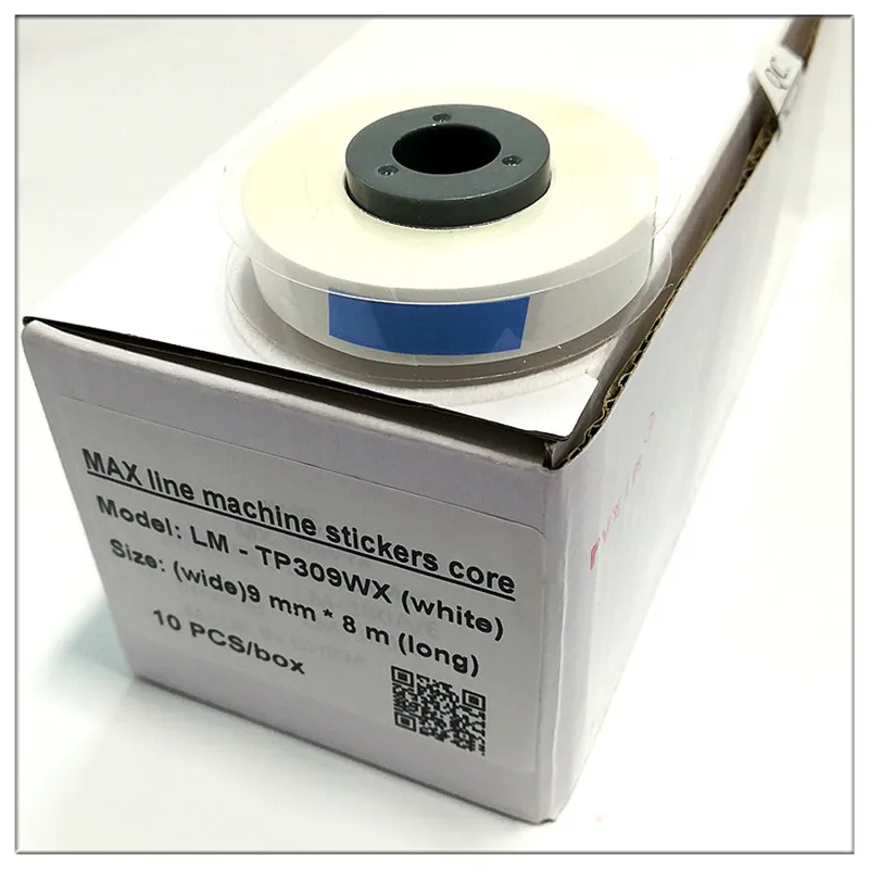 

ink ribbon printer label stickers 9mm white lm-tp309wx core tape label for max letatwin Cable ID printer lm-390a/pc,lm-380e