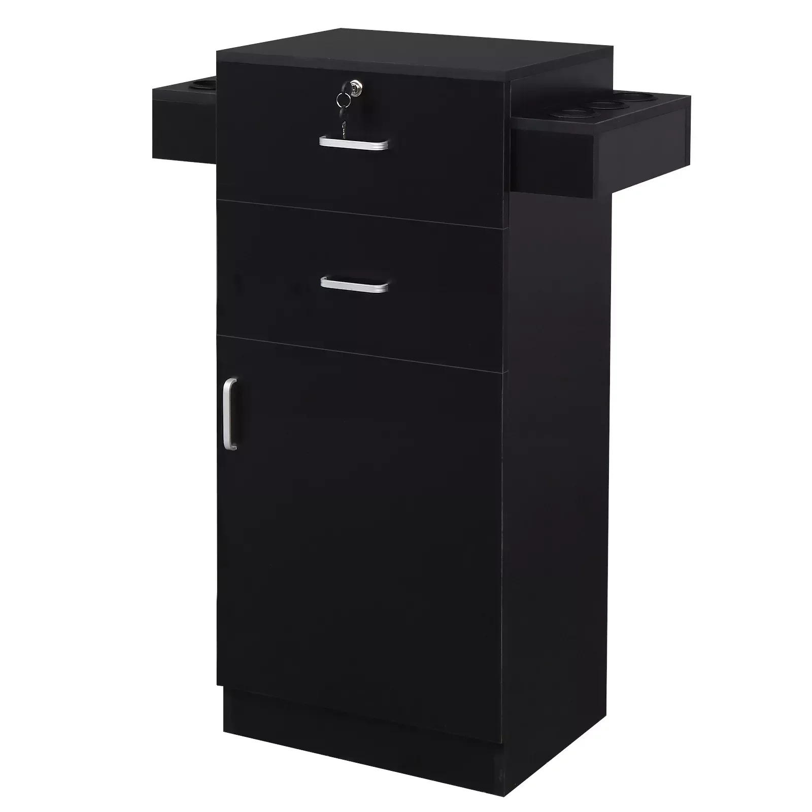 

15 cm P2 density board pitted surface 2 drawers 1 door 6 hair dryer double ear cabinet with lock Salon cabinet
