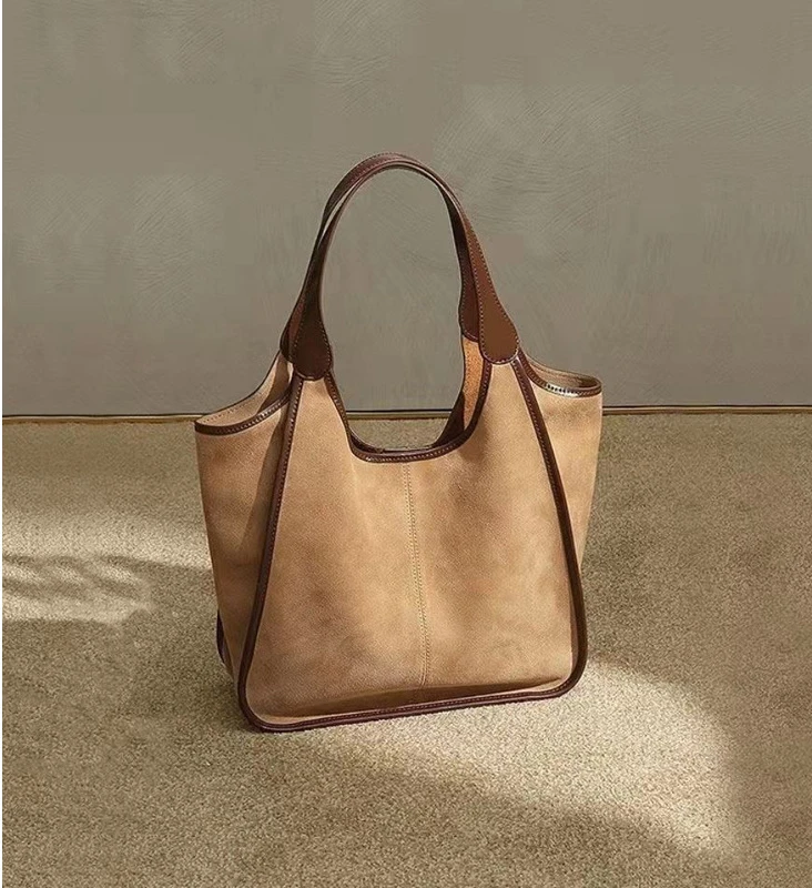 Women's Bag Luxury Bag Woman 2022 New Fashion One-shoulder Handbag Trendy Underarm Bag Vintage Cowhide Bucket Bag Handbag