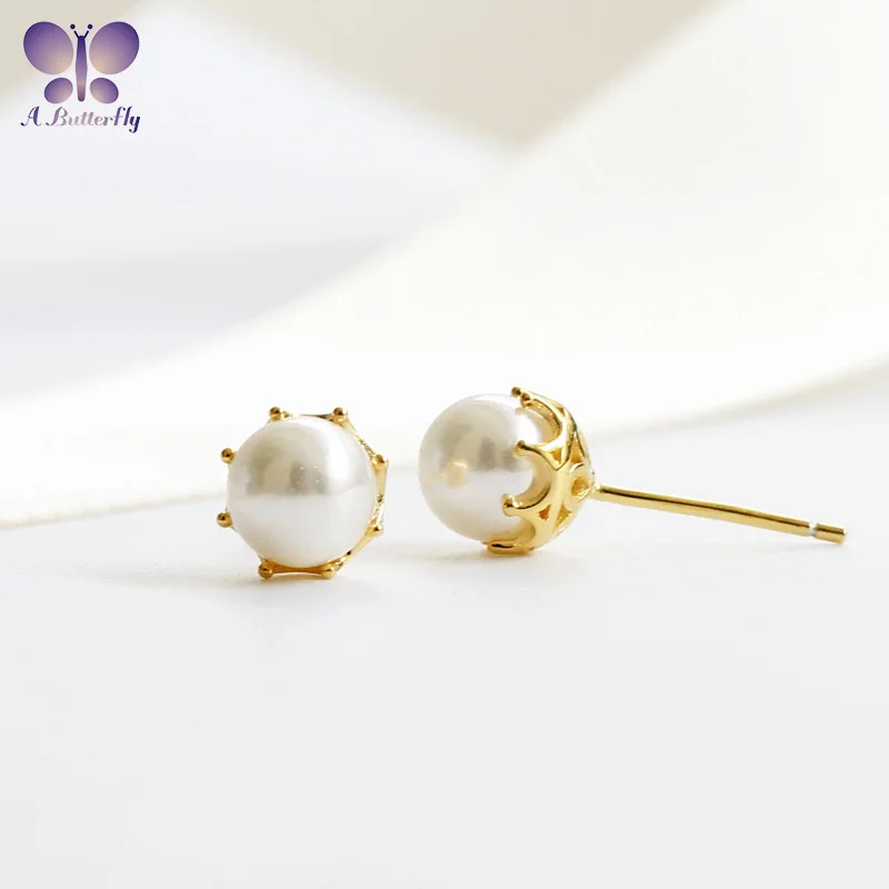 

Серьги из серебра 925 пробы с натуральным жемчугом, 6 мм