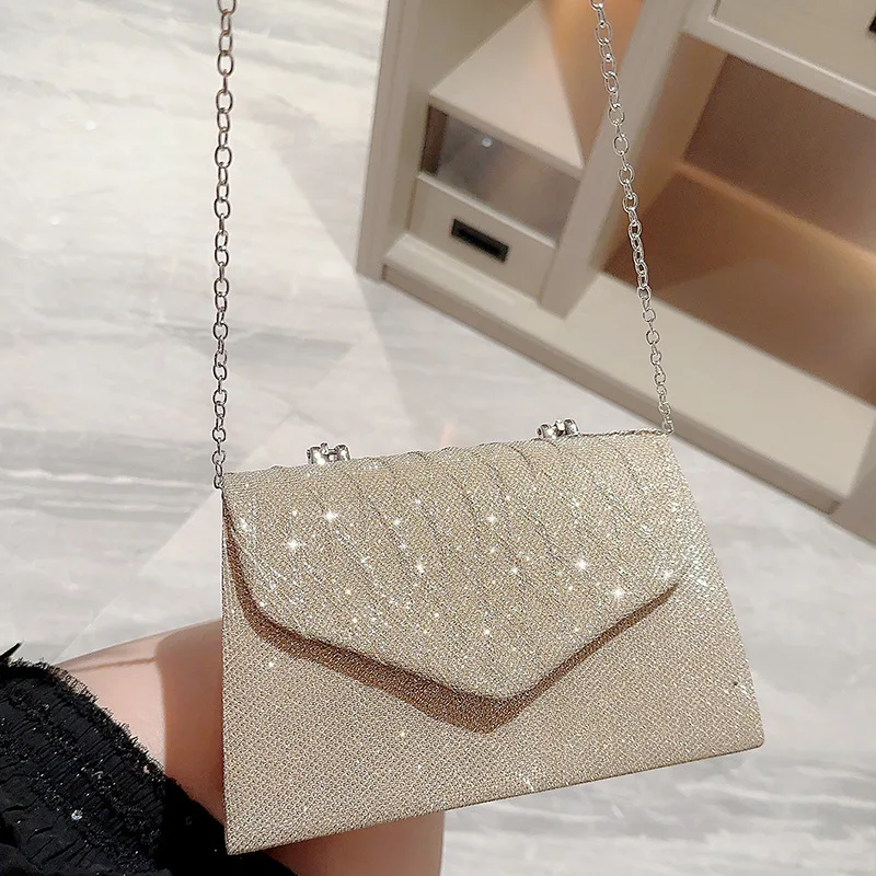 Mini Shining Drill Handbag With Metal Handle For Women 2023 Summer Banquet Chain Shoulder Bags Clutches Wedding Party Dinner Bag
