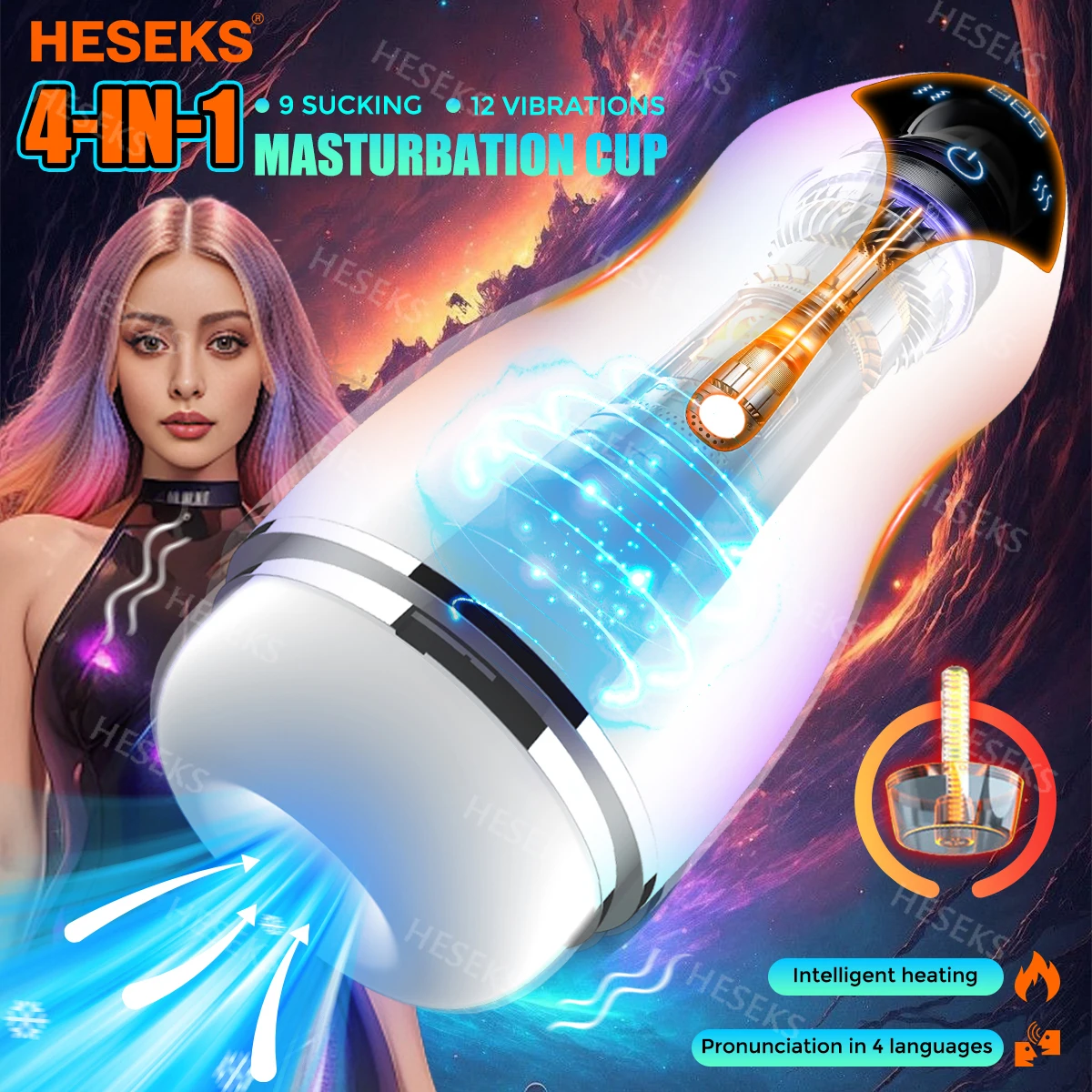 Мужской мастурбатор HESKES с автоматической присоской секс-машина Минет Вагина