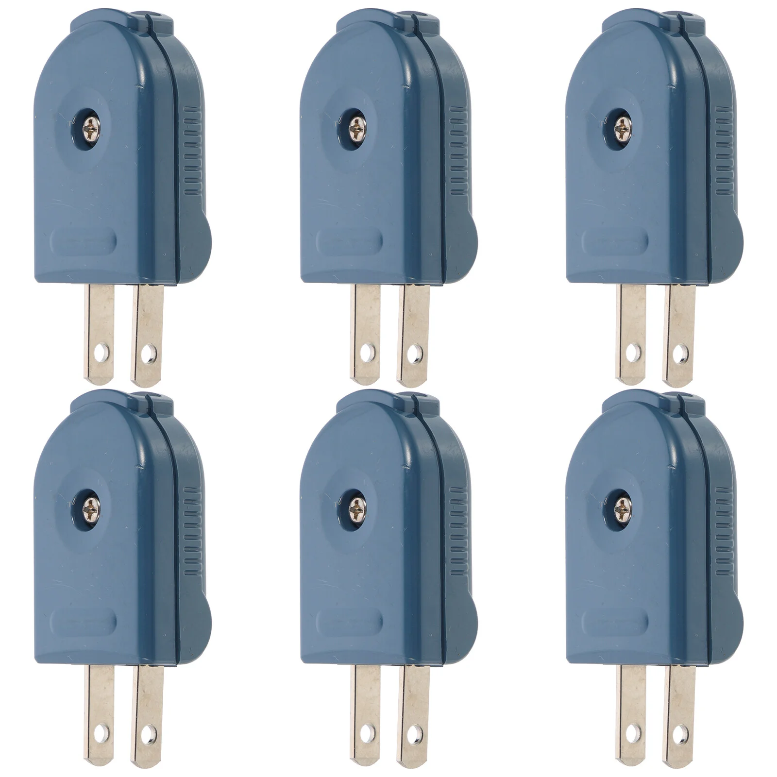 

6pcs Replacement Plug 2 Prong 10a 125v Straight Extension Cord Plug Us Plug