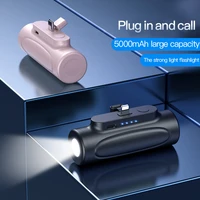 5000mah mini charger power bank with flashlight usb type c lightning for iphone huawei xiaomi phone portable charging powerbank