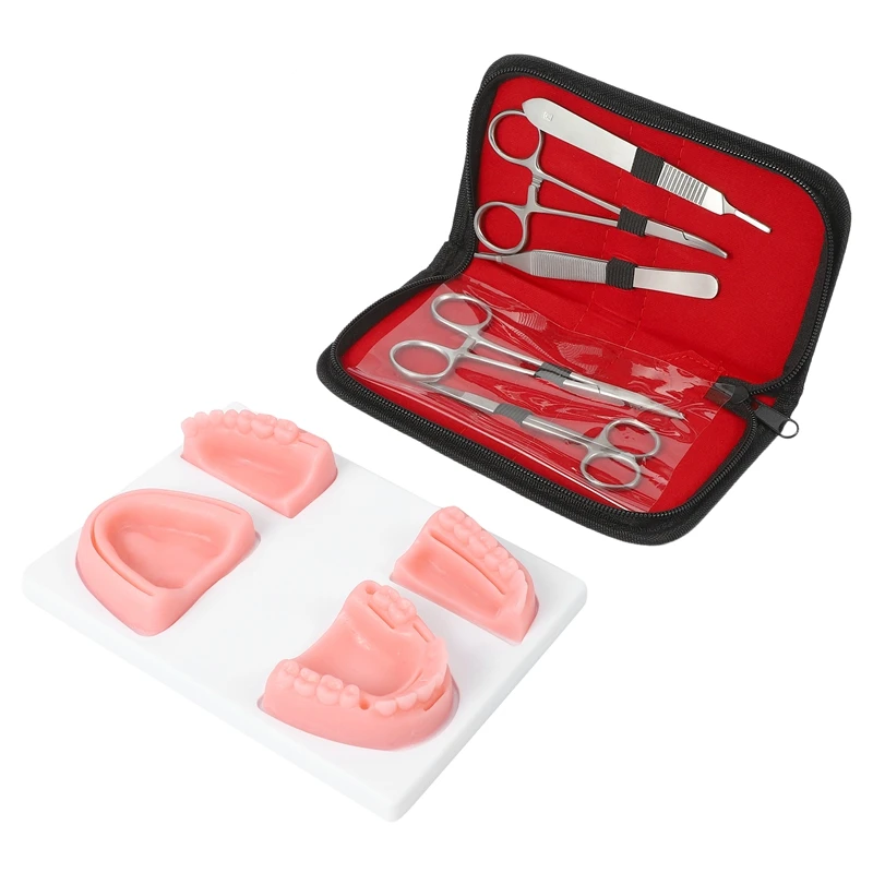 

Practice Kit, Oral Model, Swaged Needle,Training Instrument Kit With Gel For Students Oral Suture Training