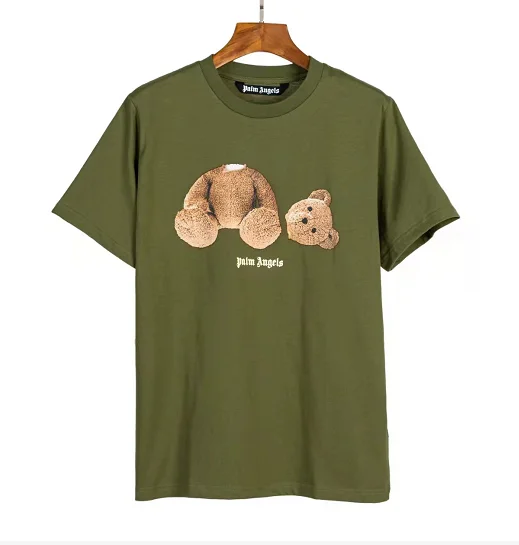 Футболка Мужская/женская с коротким рукавом и мультяшным медведем |