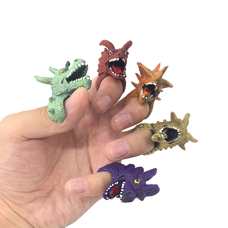 

Mini Cartoon Realistic Dragon Dinosaur Finger Puppets Set Role Playing Toy Kids Tell Story Prop For Children's Trick Funny Toy