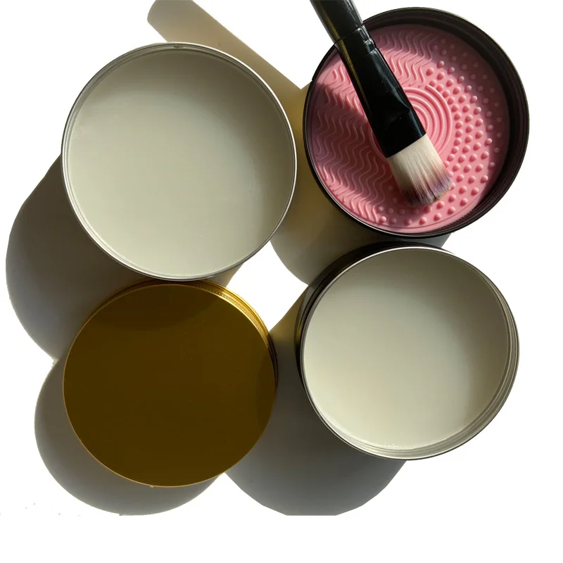 100g/50g  Peach Flavor Makeup Brush Cleanser Solid Soap Beauty Blender Cleanser Balm With Tin Box And Silicone Pad Inside