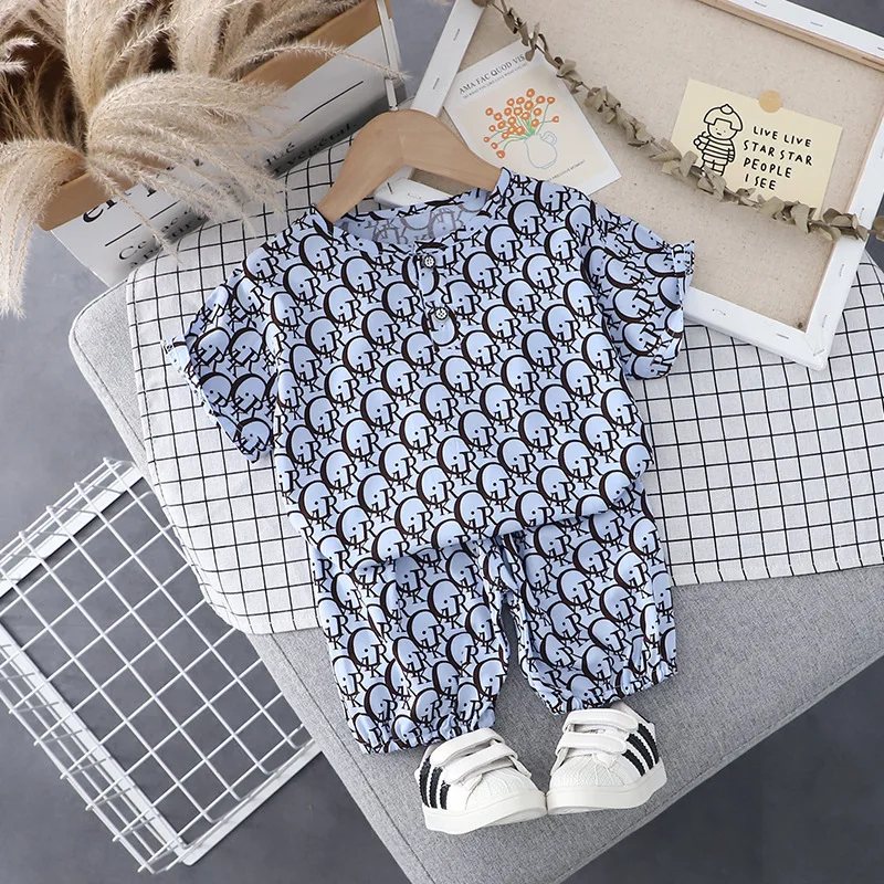 2021 Baby Boys Summer Clothing Toddler Girls Letter  Printing 2-pieces Set Infant O-neck Outfits for Baby Boy Toddler Tracksuits