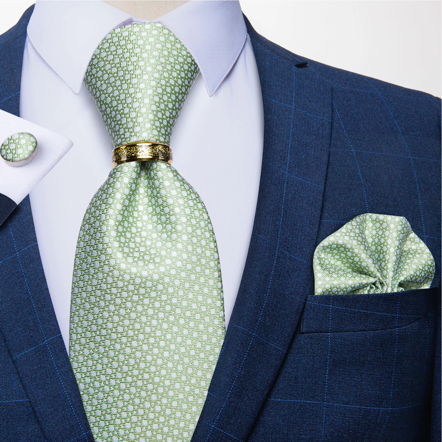 Роскошные фиолетовые серебряные шелковые галстуки Пейсли для мужчин, карманные Квадратные запонки, кольцо для галстука, свадебные аксессу...