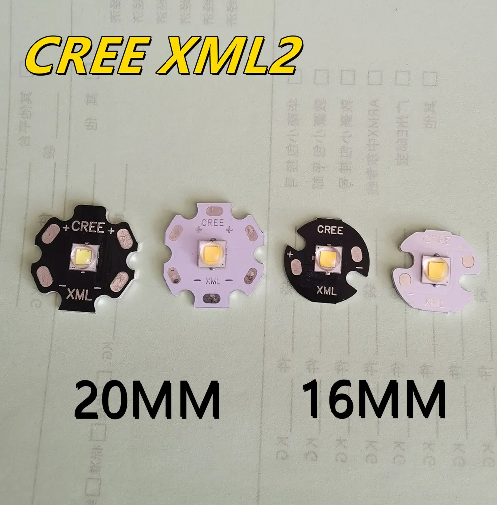 СВЕТОДИОД Cree XML XM-L XML2 10 Вт на 12 14 16 20 мм черно-белая печатная плата + объектив 15