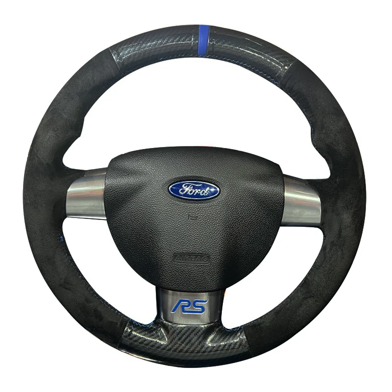 

Чехол рулевого колеса автомобиля противоскользящее замшевое углеродное волокно для Ford Focus ST Focus 3 2005-2012 Focus RS 2005-2011 Автомобильные аксессуары