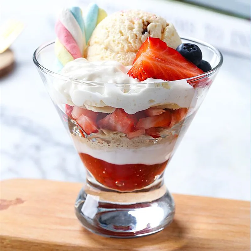 

Thick Nordic Crystal Ice Cream Cup Salad Dessert Dessert Mousse Cup Smoothie Yogurt Fruit Home Restaurant Dining Table Cup
