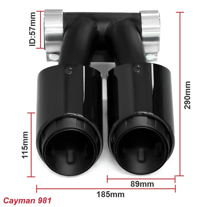 

1 шт. двойной автомобильный выхлопной наконечник для Porsche Cayman 718 981 987 Boxster, наконечник глушителя, насадка выхлопной системы