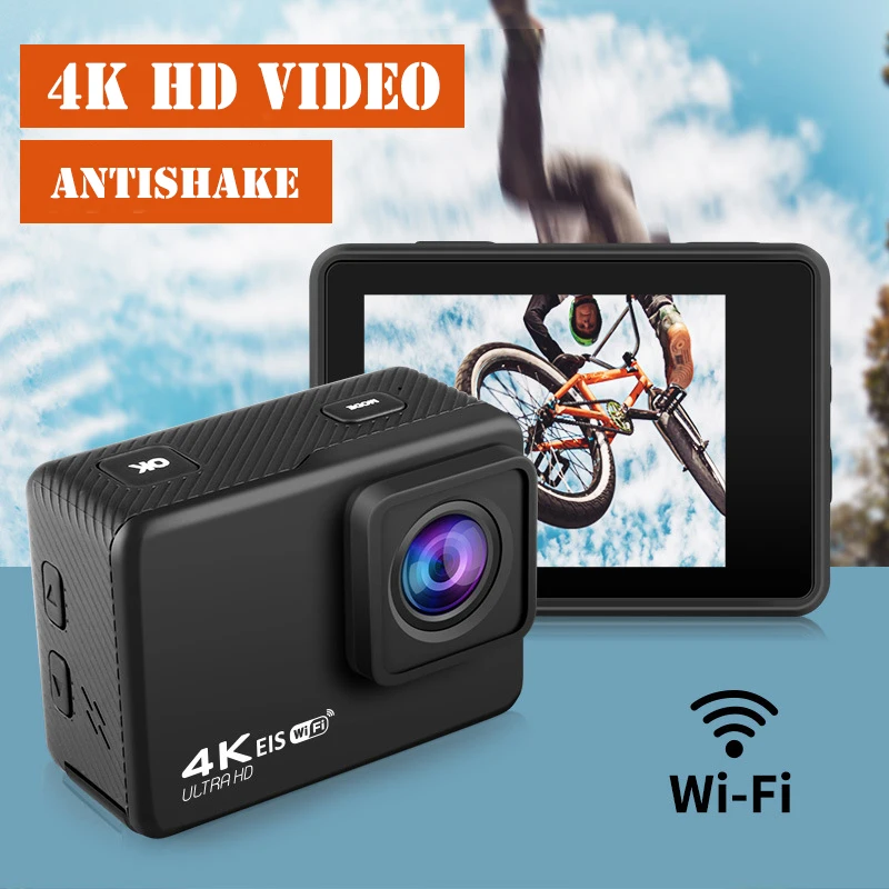 

4K HD Wi-Fi Экшн-камера 60Fps 170 градусов широкоугольная EIS Подводная Водонепроницаемая Противоударная камера шлем Go Sports Pro Vlog камера