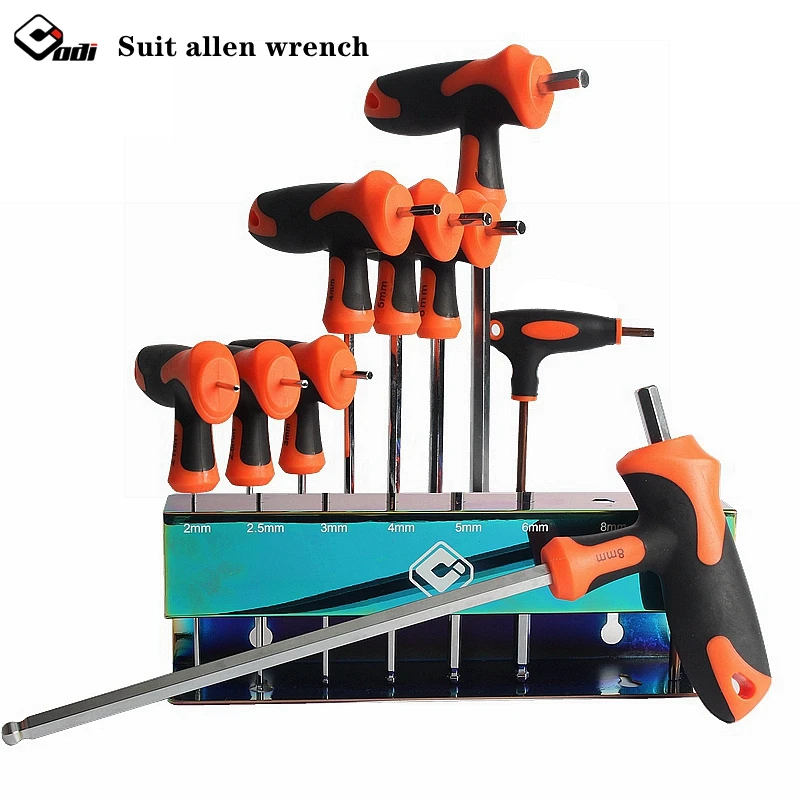 

ODI bicycle T-Handle Hexagon wrench 8 Pcs Set Universal Allen Key maintenance tool strength Torx Ball Spanner Repair Hand Tool