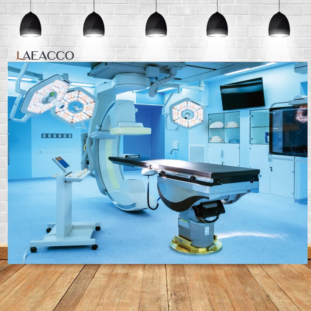 

Laeacco Hospital Operating Room Photography Backdrop Medical Equipment Scene Room Decor Doctor Portrait Background Photo Studio