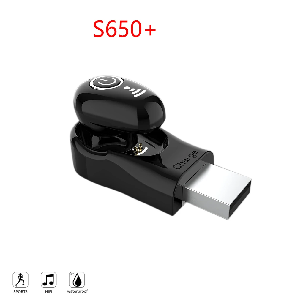 

S650 mini Bluetooth Headset Wireless Headphones 5.0 Portable Car USB Charging Wireless Mini Earbud Type Mono Earphone PK S530 i7