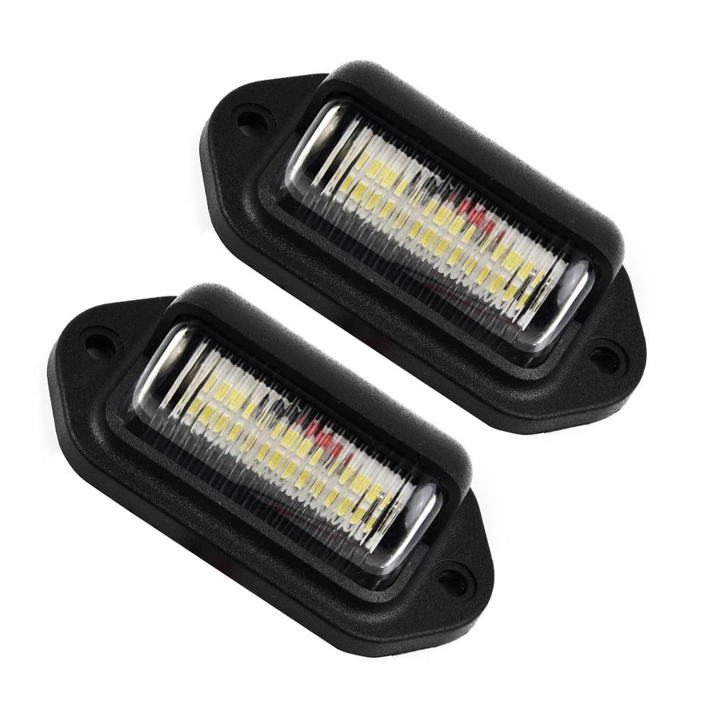 

2pcs 6LED License Plate Light Lamps 12V 6000k Car Boat Truck Trailer Step Lamp No Error Car License Plate Lights Car Accessories