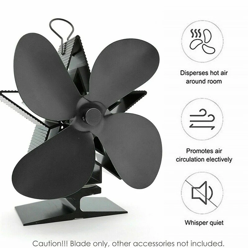 Heat Powered Stove Fan Blades ONLY Airflow 4-Blade Distribution Wood Fans Blade Gas Log Burners Fireplace Parts | Обустройство дома