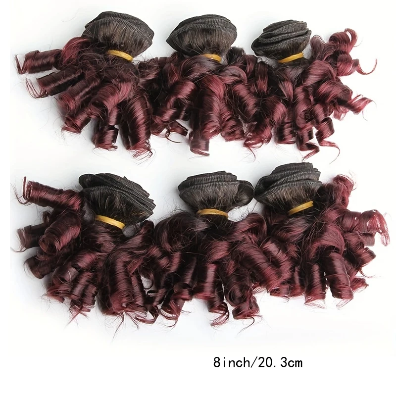 Короткие Волнистые Бразильские Человеческие Волосы 100% Синтетические Вьющиеся