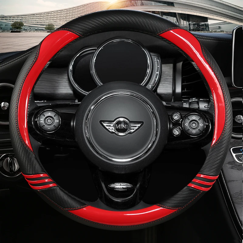 

Carbon Fiber Leather Car Steering Wheel Cover For MINI Cooper R50 R55 R56 F57 Clubman Countryman Clubvan Coupe Auto Accessories