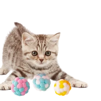 4 5cm cat interactive toy artificial colorful plush balls cat teaser polygon toy with bell pet supplies interactive plush toy