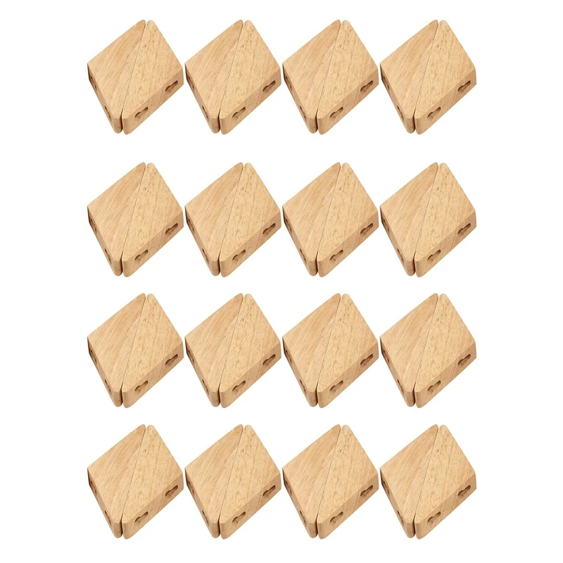 

32Pcs Natural Wood Clothes Hanger Wall Mounted Coat Hook Key Holder Hat Scarf Handbag Storage Hanger Bathroom Rack