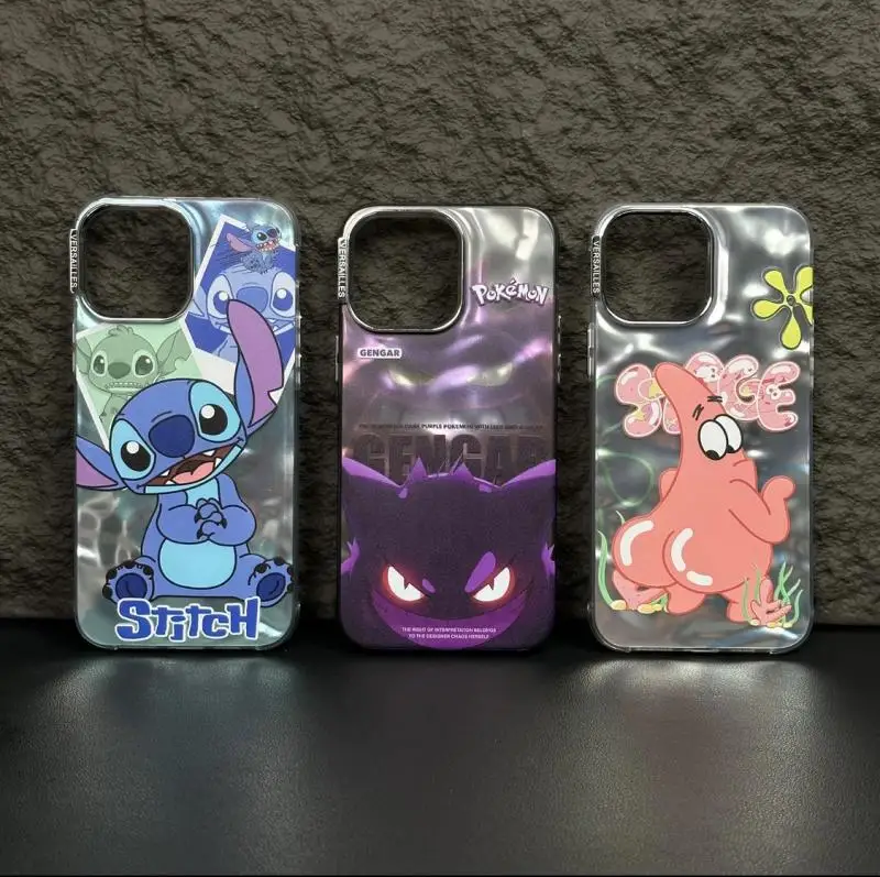 

Cartoon Anime Stitch 11-14Promax Cellphone Case Iphone Series Folded Silver Acrylic Anti Fall Full Pack Protective Casev