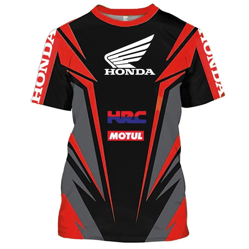 Hot Motorcycle T-Shirts Honda HRC Racing Car 3D Print Fashion Men Women Sports Casual Round neck T Shirt Oversized Tees Tops |